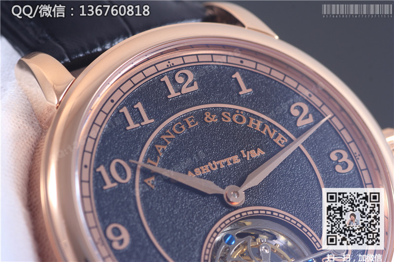 高仿陀飞轮手表-腕表朗格A.Lange&Sohne 1815系列 玫瑰金表壳 黑色字面