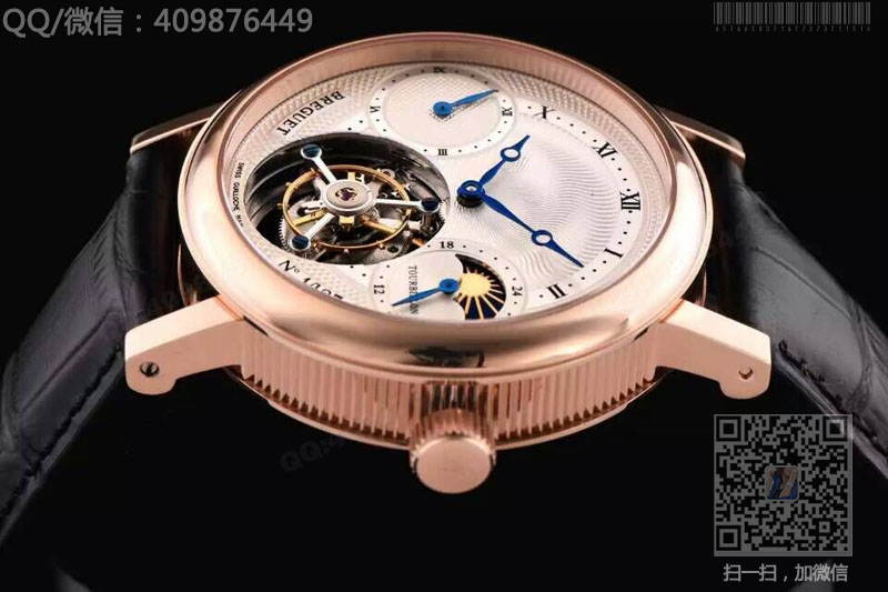 高仿宝玑手表-Berguet 经典复杂系列月相陀飞轮高级功能腕表