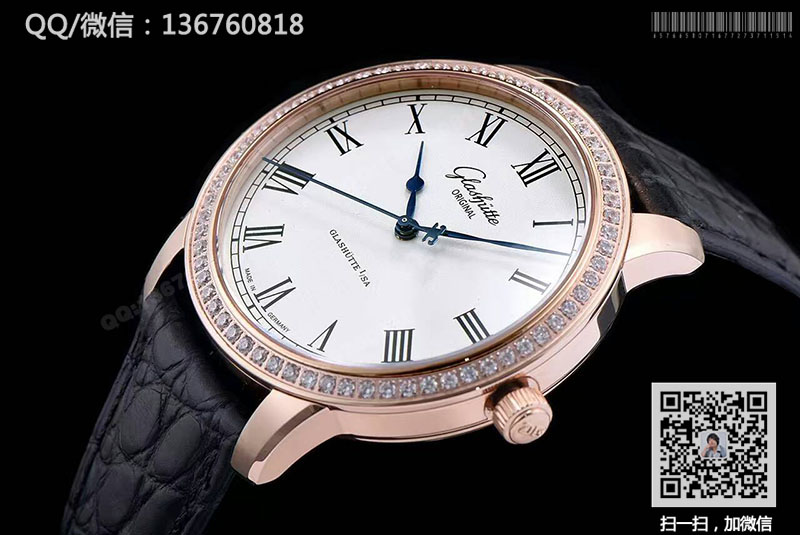 高仿格拉苏蒂原创手表-精髓系列1-39-59-01-15-04玫瑰金女士腕表