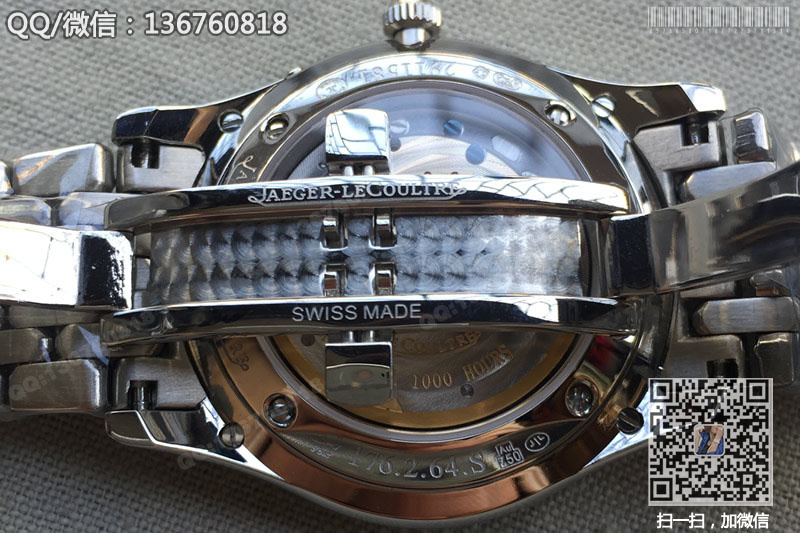 高仿积家手表-Jaeger-LeCoultre MASTER CONTROL大师系列黑盘精钢表带 自动机械腕表