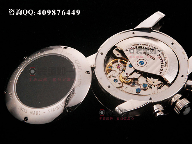 高仿万宝龙手表-Montblanc时光行者系列7750多功能机械计时码表 黑盘钢带107336