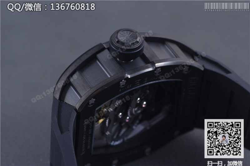 高仿理查德·米勒手表-RICHARD MILLE 男士系列RM 053腕表 黑钢表壳黑色橡胶表带